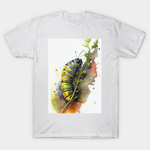 Caterpillar watercolor art T-Shirt by JBJart